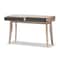 Baxton Studio Fella Mid-Century Modern 2-Drawer Oak and Grey Wood Study Desk 138-7713 - alternate 6